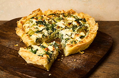 Smashed potato-crust quiche