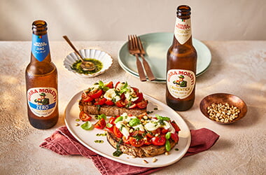 Smoked Caprese bruschetta