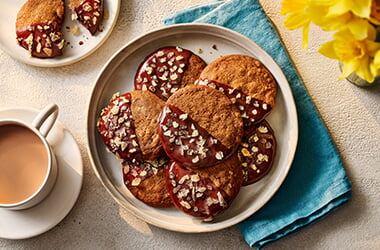 Chocolate-dipped ginger nuts