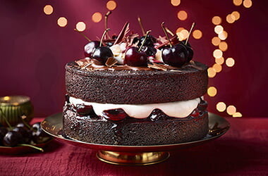 Black Forest almond cake