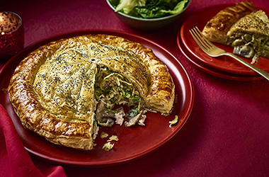 Ham hock and sprout pithivier