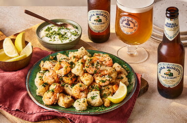 Fritto misto with prawns and cod