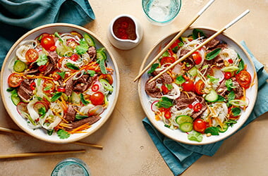 Leftover beef noodle salad