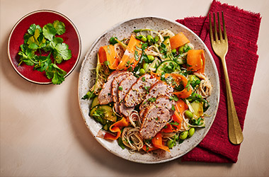 Warm hoisin duck salad