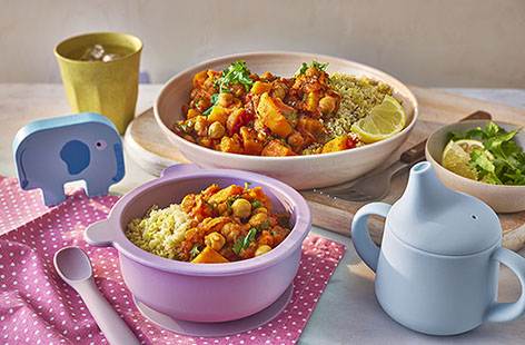 Slow-cooker chickpea and sweet potato tagine