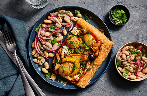 From summery tomato tarts to more warming root veg-topped options, these savoury tart recipes are a great way to use pastry.