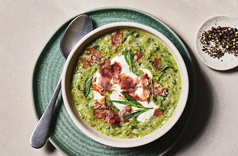 You can't beat a leek and potato soup, especially when it's ready in just half an hour! Our recipe uses leftover cooked veggies, keeping food waste, budget and time in mind. The smoky prosciutto and fragrant tarragon elevate it to something special, but it's a lovely everyday and wholesome soup too. What's not to love?