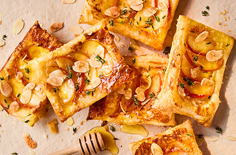 Upside-down apple and honey tarts