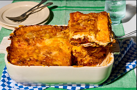 Big Zuu’s lasagne brings pure comfort to the Tesco Kitchen with this rich, nostalgic centrepiece. One of the very first dishes he learnt to cook, this recipe is close to his heart, layered with slow-simmered beef and lamb ragu, gently spiced with cumin and paprika, and finished with a creamy, cheesy béchamel. The long, patient cook allows the flavours to deepen and develop, creating a bubbling, golden bake that’s hearty and indulgent. It’s the kind of dish that fills the kitchen with warmth and brings everyone to the table, a proper throwback meal, done the Big Zuu way.