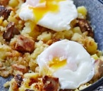 Leftover pork and potato hash with poached eggs | Tesco Real Food
