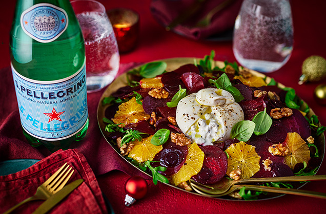 Sharing platter: Beetroot and orange carpaccio with burrata