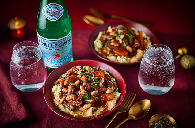 Beef brisket one-pot with pecorino mash