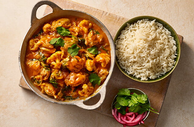 Monday: Butter chicken and cauliflower curry