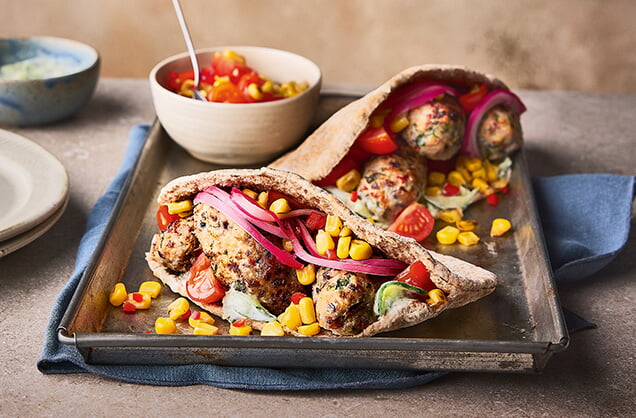 Thursday: Chicken kofta pittas