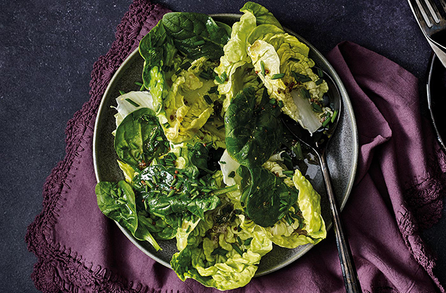 Little gem and spinach salad recipe