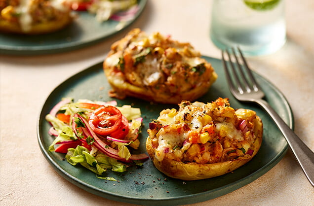 Tuesday: Mackerel-stuffed potato skins