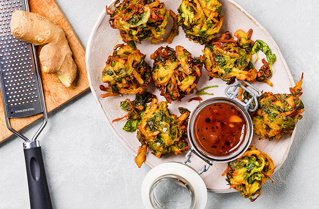 Potato and spinach pakoras recipe