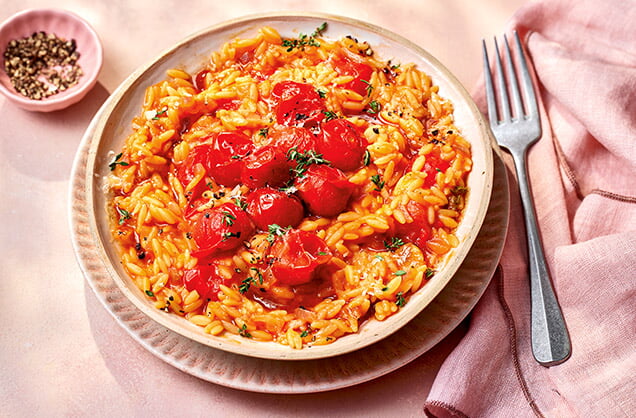 Roasted tomato orzotto