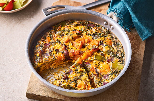 Wednesday: Roasted butternut squash and corn frittata