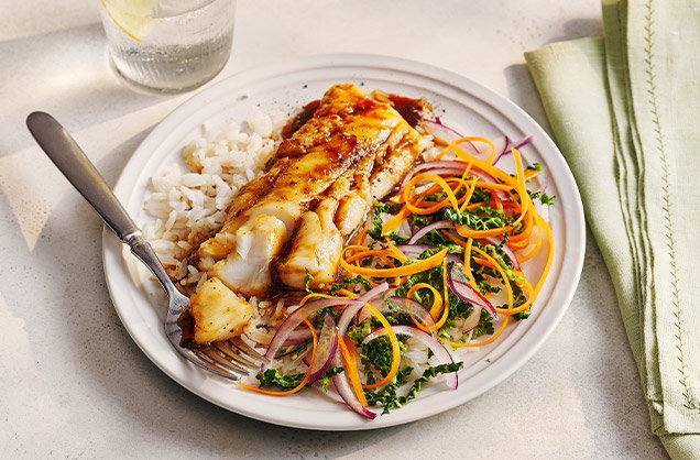 Wednesday: Sticky soy-glazed fish
