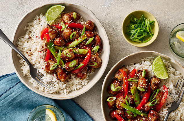 Hoisin sausage rice bowl