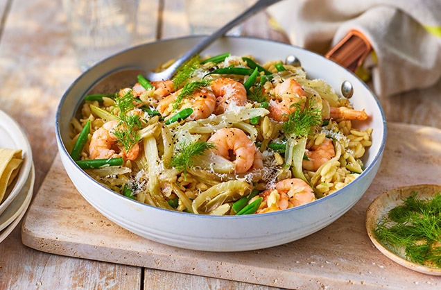 The one-pot: Prawn and fennel orzotto