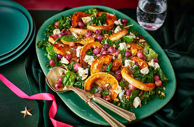 Roasted squash, grape and walnut salad recipe