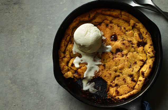 Vegan choc chip frying pan cookie recipe