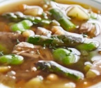 Leftover shredded lamb and spring vegetable soup | Tesco Real Food