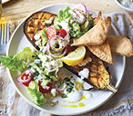 Aubergine 'Steaks' With Greek Salad | Aubergine Recipes | Tesco Real Food