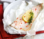 Baked fish with walnut, beetroot and wild rice | Tesco Real Food