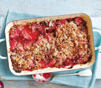 Baked plum and coconut crisp | Tesco Real Food