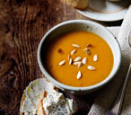 Butternut, chilli and cumin soup with goat's cheese toasts | Tesco Real Food