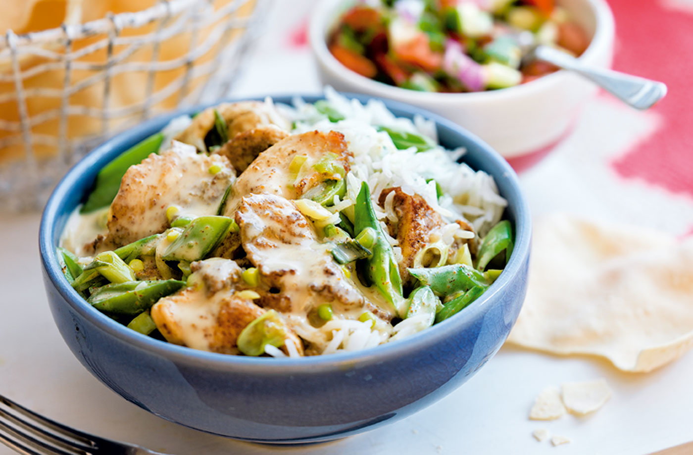 Chicken korma with tomato sambal Tesco Real Food