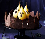 Rich chocolate cheesecake with ghostly pears | Tesco Real Food