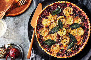 Cranberry and goat's cheese tart