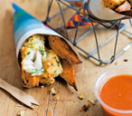 Fish fingers, sweet potato wedges and ketchup | Tesco Real Food