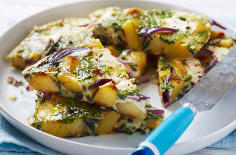 potato chive tesco frittata soured cream