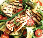 Halloumi, courgette, green bean and tomato salad | Tesco Real Food