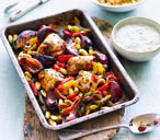 Harissa chicken bake with tzatziki | Tesco Real Food