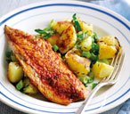 Harissa-spiced mackerel with cumin potato hash | Tesco Real Food