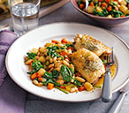 Herby roast chicken with white beans | Tesco Real Food