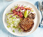 Jerk Pork Chops With Lime Rice And Slaw | Tesco Real Food
