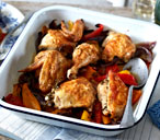 One-pan jointed chicken with red onion and sweet peppers | Tesco Real Food