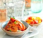 Pan-fried pork fillet with chorizo, peppers and tomatoes | Tesco Real Food