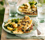 Pan-fried lemon sole with caper and parsley dressing | Tesco Real Food