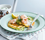 Buttermilk pancakes with prawns and dill | Tesco Real Food