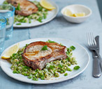 Pork chops with Bean and Pea Mash | Pork Recipes | Tesco Real Food