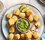 Fish nuggets with avocado and pea dip | Tesco Real Food