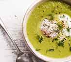 Pea and lettuce soup with poached eggs | Tesco Real Food